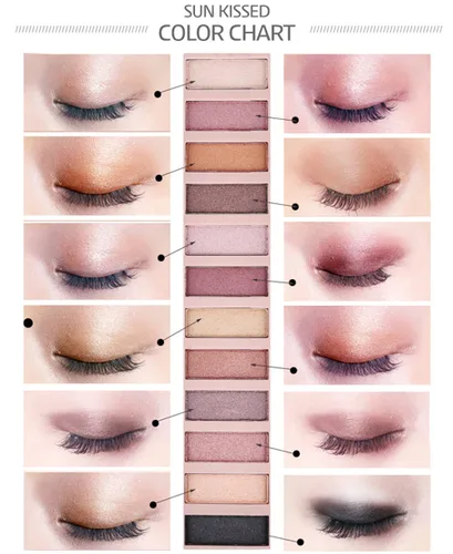 Miniatura 3 de Bestland Paleta de sombra de ojos color carne, 12 colores, natural, carne, mate, brillo, pigmento, conjunto de paleta de sombra de ojos, kit de Mate