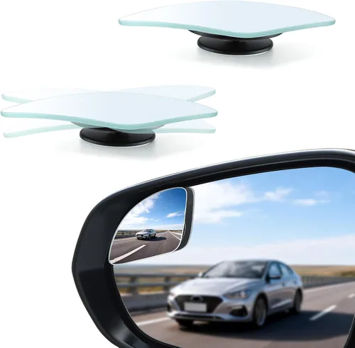 LivTee Espejo de punto ciego para vehículo, con forma de ventilador asimétrico, vidrio HD sin marco, espejo retrovisor convexo con gran ángulo
