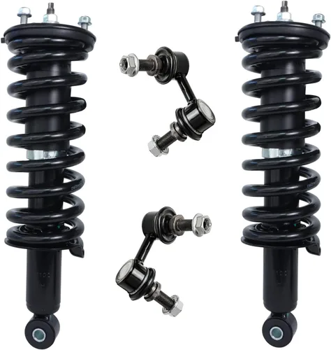 Miniatura 39 de Detroit Axle - Puntales delanteros con resorte helicoidal + enlaces de extremo de barras estabilizadoras de repuesto para Ford Flex Lincoln MKT