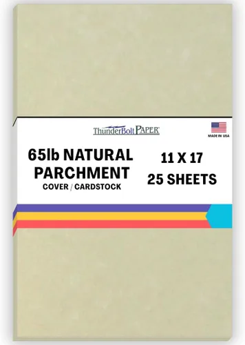 Miniatura 37 de 25 hojas de papel de cubierta de pergamino natural de 65 libras de 8.5 x 11 pulgadas, hojas de colores con peso de cartulina de 8.5 x 11 pulgadas