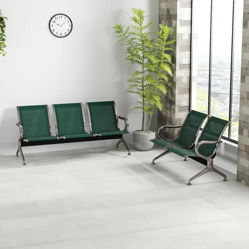 Miniatura 36 de Kinfant Silla de sala de espera de 2 asientos, sillas de recepción de invitados de oficina con respaldo ergonómico, banco de espera de aeropuerto
