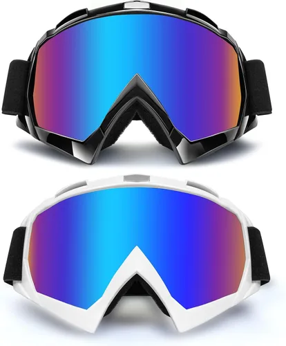 Miniatura 8 de Gafas para ATV Dirt Bike Paquete de 2 Gafas de Motocicleta Motocross Resistentes al Viento Gafas de Visión Amplia Fuera de Carretera para Conducir