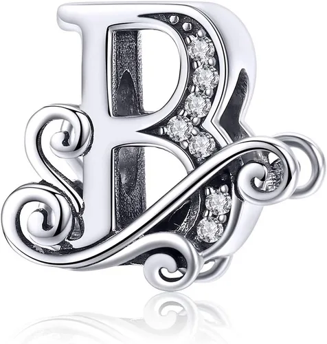 Miniatura 16 de BETTY&SARAH dije de plata esterlina 925 con forma de letra, para pulseras Pandora, letra del alfabeto, joya, regalo para mujer