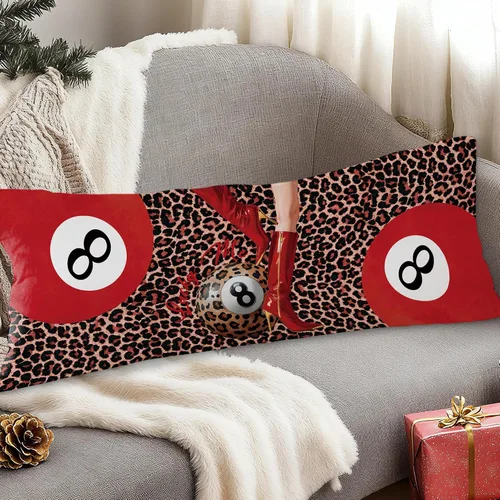 Miniatura 5 de Funda de almohada de cuerpo de 8 bolas con estampado de leopardo rojo a la moda, 20 x 54 pulgadas, decoración de habitación de guepardo, bota roja