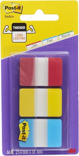 Miniatura 4 de Post-It 686-PLOY - Fichas para archivar fuertes, color rosa, verde, naranja, amarillo, 2.008 x 1.496 in (6 de cada color)