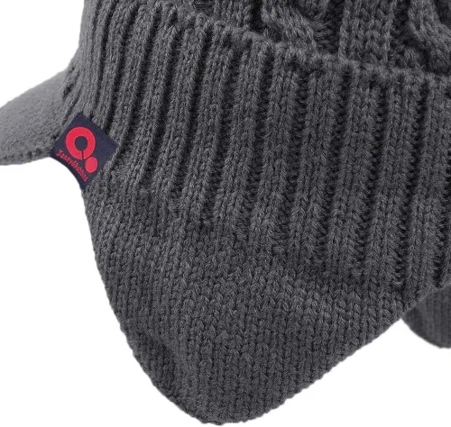 Miniatura 57 de Janey&Rubbins Gorro de punto diario con orejeras con forro polar y calavera