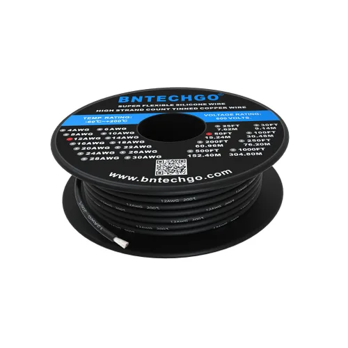 Miniatura 32 de BNTECHGO Carrete de alambre de silicona calibre 12, 50 pies, color marrón, flexible, 12 AWG, alambre de cobre estañado trenzado