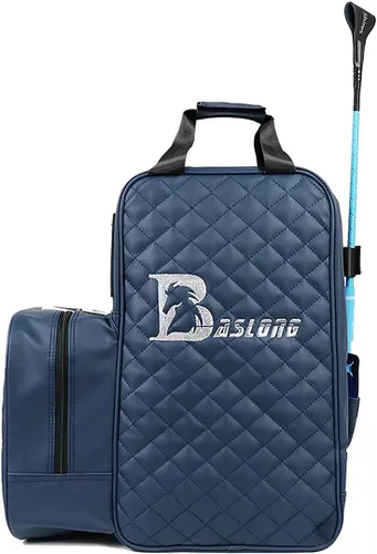 Miniatura 10 de Bolsa ecuestre profesional duradera de piel sintética impermeable para botas de equitación con compartimento para casco y sombrero