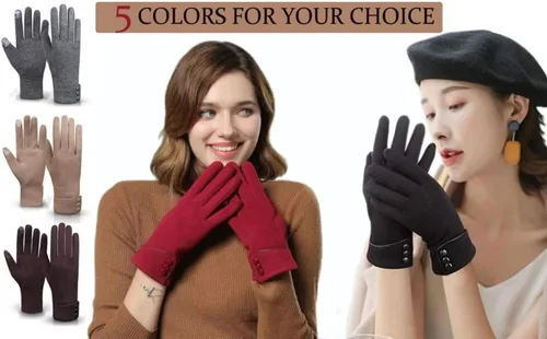 Miniatura 5 de Tomily - Guantes de forro polar para mujer con pantalla táctil