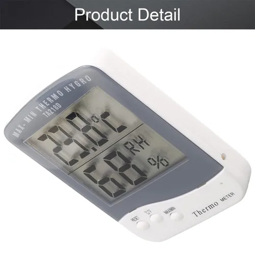 Miniatura 4 de Othmro Termómetro digital TA218D para interiores, monitor de humedad, termómetro de temperatura, termómetro digital para hogar, oficina, humidores