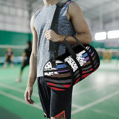 Miniatura 6 de Bolsa deportiva para gimnasio con bandera de Jiu Jitsu Americana, bolsa de viaje para entrenamiento, bolsas ligeras de fin de semana para mujeres