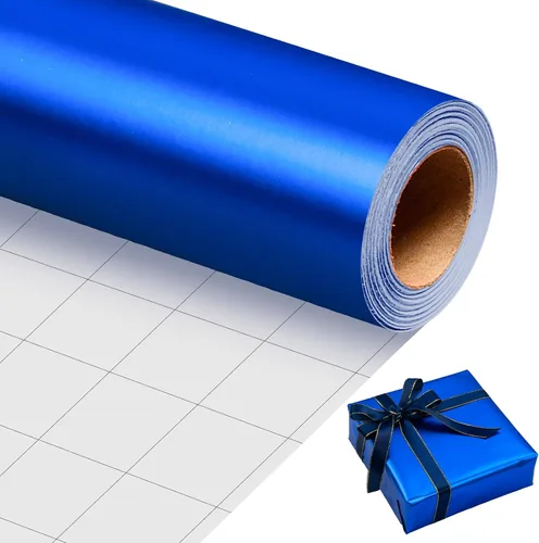 Miniatura 28 de Homeral Rollo de papel de regalo Jumbo de 30 pulgadas x 32.8 pies, color azul rey metálico para Navidad, cumpleaños, vacaciones, boda, baby shower