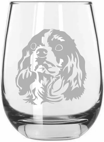 Miniatura 99 de Sakhalin Husky Dog - Copa de vino grabada personalizada de 15.25 onzas sin tallo
