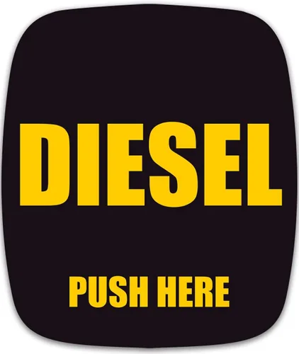 Miniatura 12 de Diesel #2 Empuje Aquí Pegatina (bombas de combustible, gasolineras, número 2 de clasificación de cetano, 2 x 2.5 pulgadas)