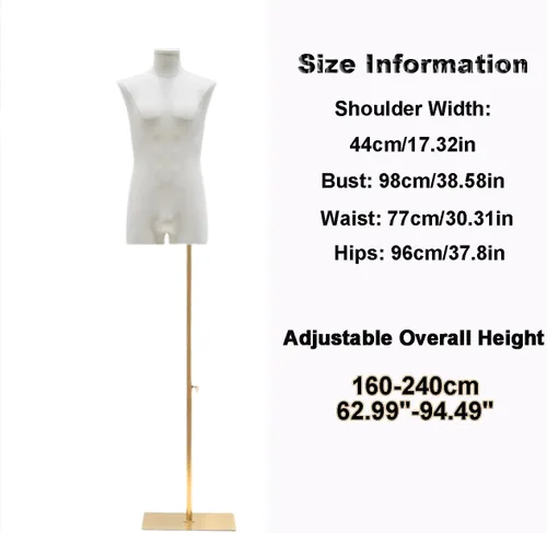 Miniatura 4 de Forma de vestido masculino, maniquí de altura ajustable para hombre, cuerpo completo con abdominales, maniquíes de hombre, torso con soporte, sin