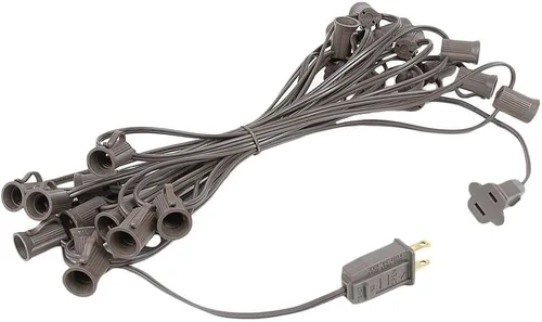 Miniatura 6 de Novelty Lights Cadena de luces de Navidad C7 de 25 pies para exteriores, tira de luces para patio, base de candelabro (C7/E12), espacio de 12 Blanco