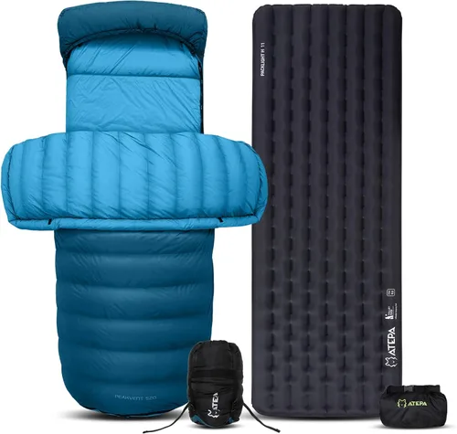 Miniatura 15 de ATEPA Colchoneta de dormir ultraligera autoinflable para mochileros, 1.65 libras, compacta, de 3 estaciones, con R-Value 2.3, almohadilla de espuma