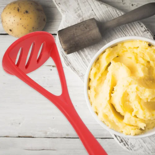 Miniatura 6 de UPKOCH Triturador de patatas de silicona, herramienta de cocina pequeña, herramienta trituradora de alimentos para bebés, cortador de verduras, Rojo