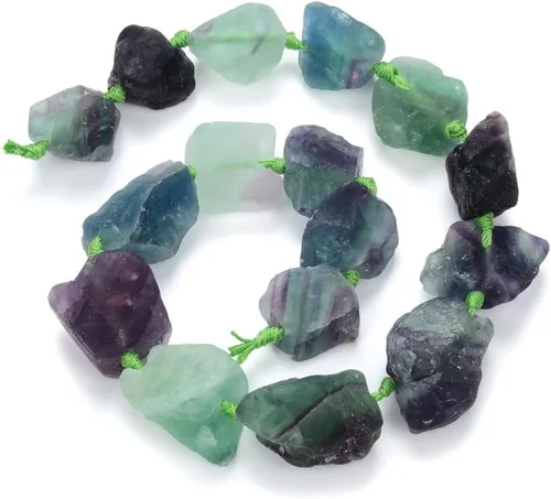 Miniatura 10 de Adabele - 2 hebras de piedras preciosas curativas de cuarzo de amatista natural en bruto morado oscuro, cuentas sueltas perforadas, pepita grande
