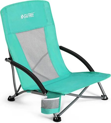 Miniatura 8 de G4Free Silla de playa plegable portátil mochila de playa silla de camping para adultos con respaldo de malla