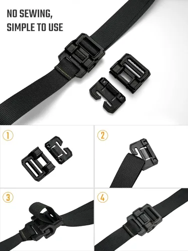 Miniatura 4 de TACTICAL_GEEK Hebilla de conexión, hebillas de liberación lateral rápida para sistema Molle, hebillas de bloqueo de plástico duraderas sin costura