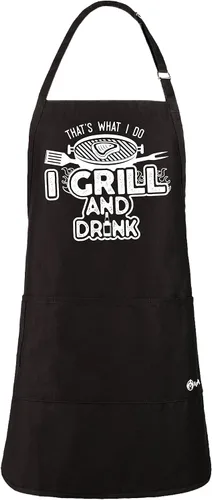 Miniatura 7 de ApronMen, Delantal ajustable Grill and Drink para hombre, talla única