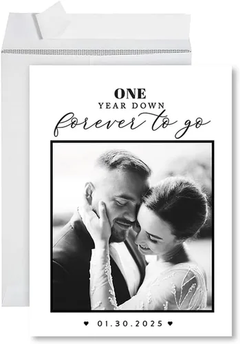 Miniatura 16 de Andaz Press Tarjeta fotográfica personalizada de 8.5 x 11 pulgadas con sobre, tarjeta de aniversario personalizada para marido, esposa, él, ella