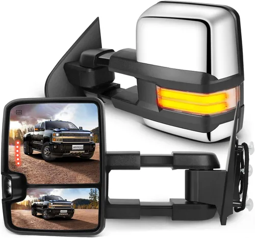 Miniatura 9 de SCITOO - Espejos de remolque para Chevy y GMC, compatibles con camionetas pickup 2003-2007, para Chevy y GMC, Silverado y Sierra, espejos laterales