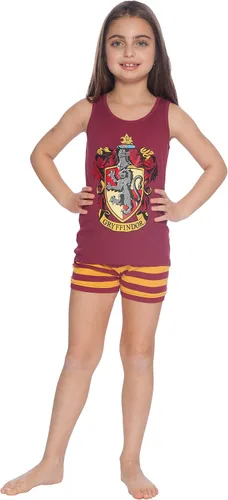 Miniatura 2 de Harry Potter All House Crest - Conjunto de pijama de algodón con camiseta corta de Intimo