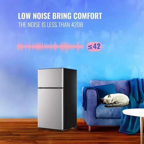 Miniatura 7 de DEMULLER - Refrigerador pequeño de 2.4 pies cúbicos con congelador, refrigerador para dormitorio con estantes de plástico removibles, ideal