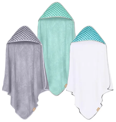 CORAL DOCK Paquete de 3 juegos de toallas de baño con capucha para bebé, ultraabsorbentes, artículos esenciales para bebé para recién nacido niño y