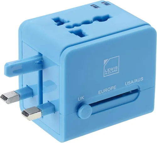 Miniatura 3 de Lewis N. Clark Global Adapter con cargador USB, Azul), EK150BLU