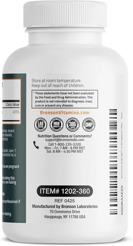 Miniatura 7 de Bronson Zinc de 50 mg de alta potencia apoya la salud inmunológica, antioxidante y de la piel, sin OMG, 360 tabletas vegetarianas