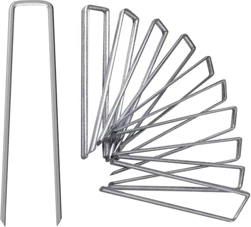 Estacas galvanizadas de 6 pulgadas, 25, 50, 100 unidades, resistentes al óxido, estacas de tierra en forma de U para tela de césped segura,