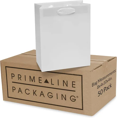 Miniatura 12 de Prime Line Packaging Bolsas de Regalo de Papel Kraft, Mini Bolsas de Regalo de Papel con Asas para Baby Showers, Bautizo, Bodas, Fiestas, Recuerdos