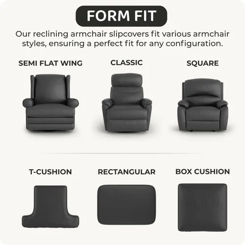 Miniatura 5 de PAULATO BY GA.I.CO. Funda reclinable – Funda de ajuste suave – Protector elástico de muebles reclinables de 1 pieza – Tela estampada hipoalergénica