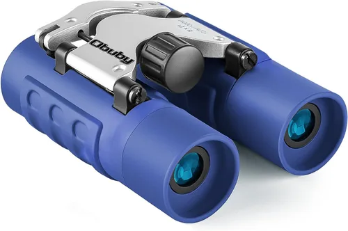 Binoculares reales para niños. Regalos para niños de 3 a 12 años. Niños o niñas. Binoculares compactos de juguete de 8x21 con óptica de alta Azul