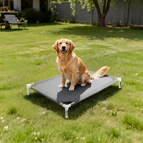 Miniatura 7 de Makerfire Cama elevada para perros, cuna elevada para interiores y exteriores, para perros pequeños, cama desmontable para mascotas con patas