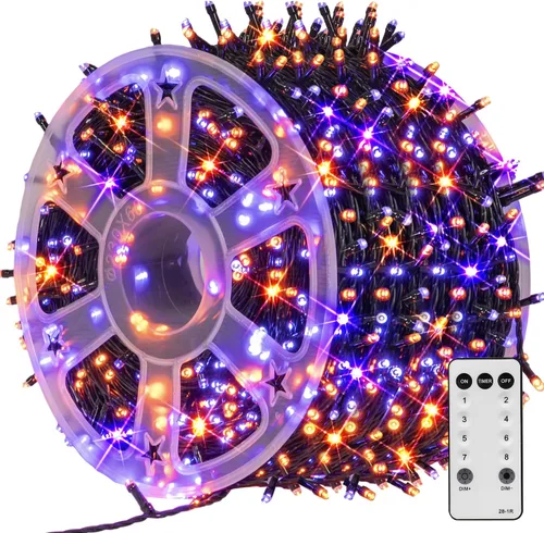 Miniatura 10 de TW SHINE - Luces de Navidad que cambian de color, 200 luces LED RGB de 66 pies, luces de Halloween para exteriores con control remoto, impermeables