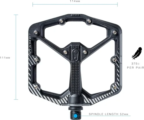 Miniatura 2 de Crankbrothers Stamp Pedales Planos MTB - Pedales de Bicicleta Ligeros, Versátiles y Duraderos de Tamaño Específico 2-Negro y blanco
