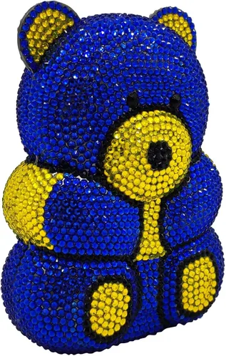 Miniatura 8 de Boutique De FGG Bolso de mano de cristal para mujer, bolso de mano con diamantes de imitación de animales, para fiesta, cóctel, mini