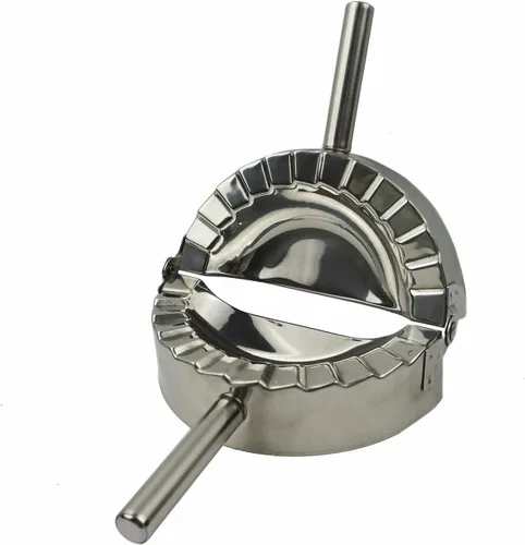 Miniatura 5 de Máquina para hacer albóndigas de acero inoxidable, molde de prensa Goya Empanada XL de 5 pulgadas, crimpadora de moldes de ravioles, cortador