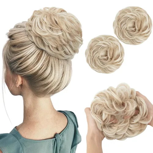 Miniatura 29 de SARLA 2 piezas de cabello desordenado color burdeos, onduladas, rizadas, sintéticas, coleteros falsos, extensiones de cola de caballo para mujeres