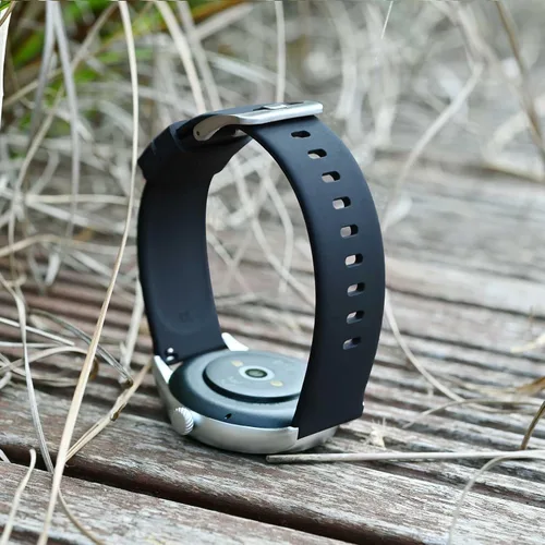 Miniatura 63 de BISONSTRAP Correas de reloj de silicona, correas de reloj delgadas con liberación rápida, 0.787 in, negro con hebilla negra