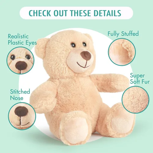 Miniatura 3 de BenBen Oso de peluche, oso de peluche de 8 pulgadas, paquete de 2 juguetes de peluche para baby shower, decoración de Pascua, regalo para niños
