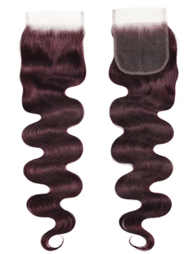 Miniatura 5 de UNICE Cabello humano ondulado 4 x 4 con cierre de encaje transparente, 100% sin procesar, cierre de cabello humano virgen brasileño, parte libre