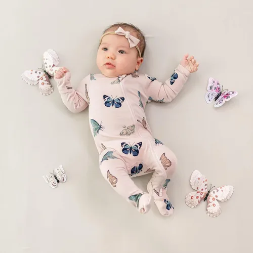 Miniatura 99 de KYTE BABY Pies unisex con cierre de cremallera, rayón hecho de bambú, 0-24 meses