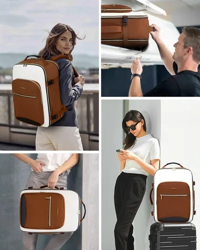 Miniatura 6 de LOVEVOOK Mochila de viaje de 40 L para mujeres y hombres, equipaje de mano aprobado por aerolíneas con 3 cubos de embalaje, bolsas de noche TSA