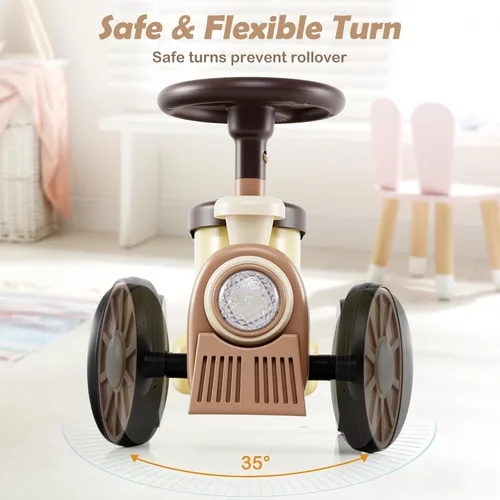 Miniatura 7 de OLAKIDS Auto de empuje para niños, auto deslizante de pie a piso con sonido de silbato de tren, almacenamiento debajo del asiento, regalo
