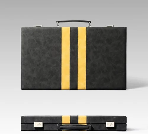 Miniatura 5 de Juegos de backgammon de 15 pulgadas para adultos, tablero clásico de backgammon con dados de damas únicos, exterior de piel sintética e